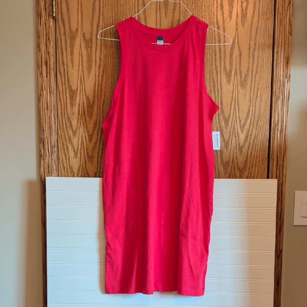 Old Navy sleeveless casual Pink midi dress, sz. L